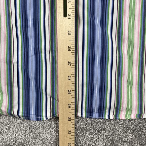 Tailorbyrd Button Up Shirt Mens Large Golf Chunky Stripe Colorful Spring Preppy - Picture 10 of 13